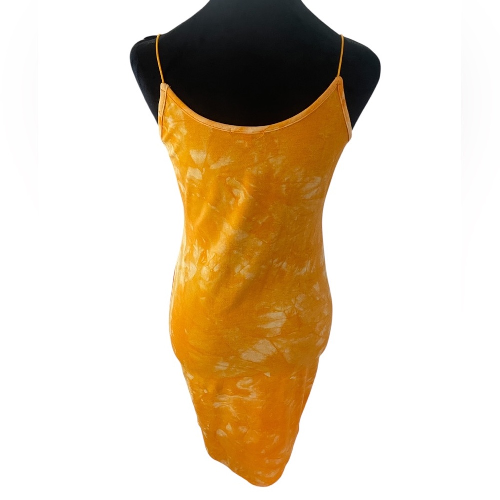 Vibrant Orange Tie-Dye Dress, dreamy watercolor, Large,New - Picture 3 of 4